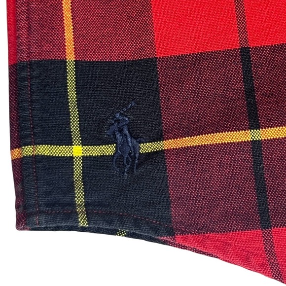 Ralph Lauren Big Oxford Vintage Y2K Era Shirt XL Red Black Plaid Faded Cotton - Picture 5 of 7